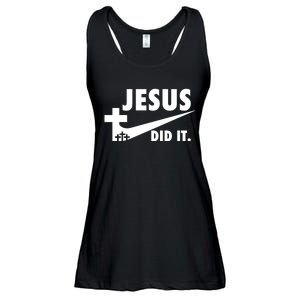 Jesus Did It Faith Cross Christian Ladies Essential Flowy Tank