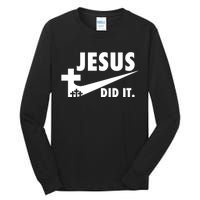 Jesus Did It Faith Cross Christian Tall Long Sleeve T-Shirt