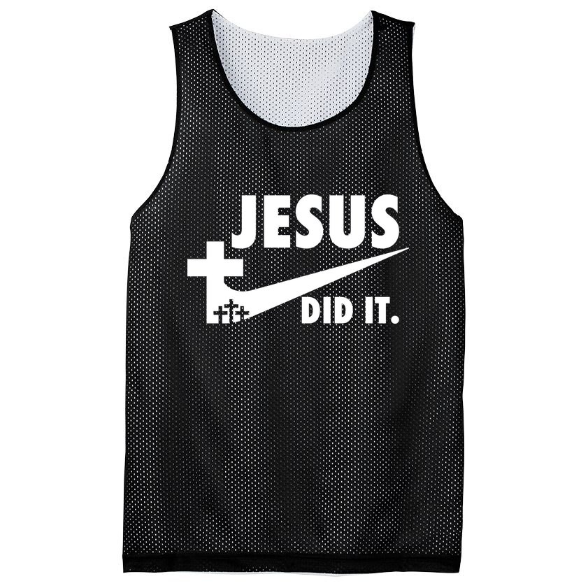 Jesus Did It Faith Cross Christian Mesh Reversible Basketball Jersey Tank