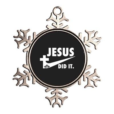 Jesus Did It Faith Cross Christian Metallic Star Ornament