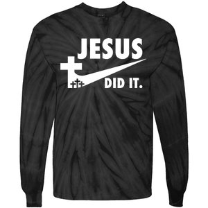 Jesus Did It Faith Cross Christian Tie-Dye Long Sleeve Shirt