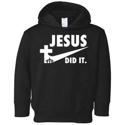 Jesus Did It Faith Cross Christian Toddler Hoodie