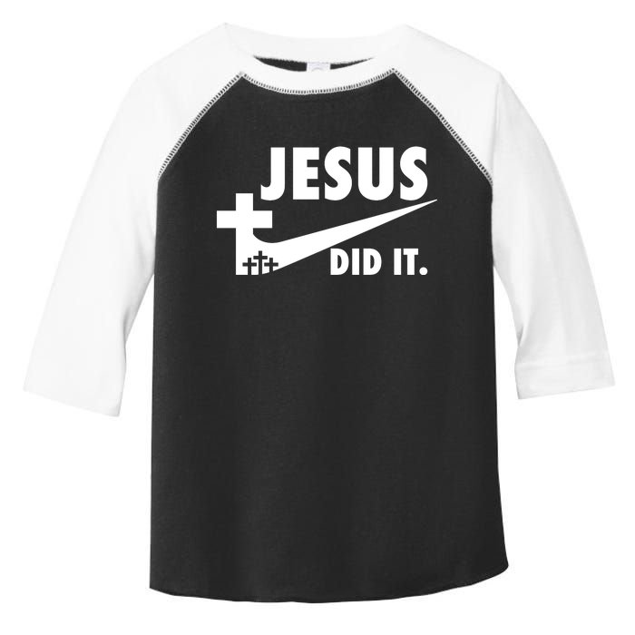 Jesus Did It Faith Cross Christian Toddler Fine Jersey T-Shirt