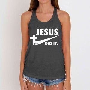 Jesus Did It Faith Cross Christian Women's Knotted Racerback Tank