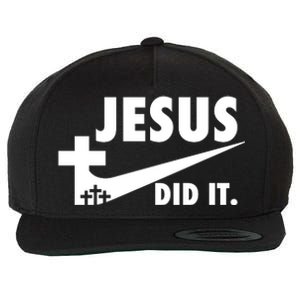 Jesus Did It Faith Cross Christian Wool Snapback Cap