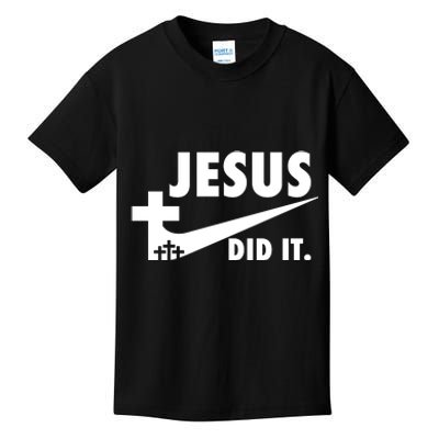 Jesus Did It Faith Cross Christian Kids T-Shirt