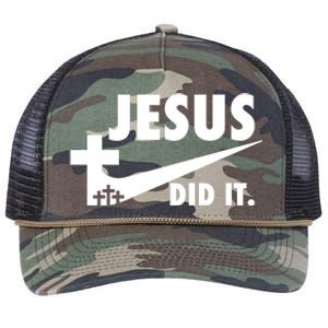 Jesus Did It Faith Cross Christian Retro Rope Trucker Hat Cap