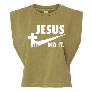 Jesus Did It Faith Cross Christian Garment-Dyed Women's Muscle Tee