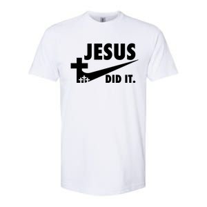 Jesus Did It Faith Cross Christian Softstyle CVC T-Shirt