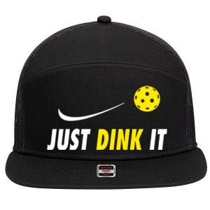 Just Dink It Funny Pickleball 7 Panel Mesh Trucker Snapback Hat