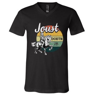 Joust Do It Jousting Knight Renaissance Festival Medieval V-Neck T-Shirt