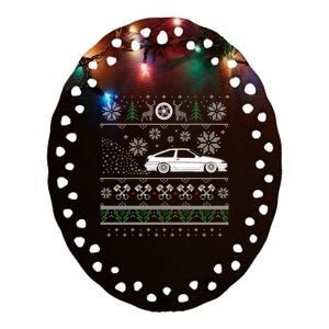 Japanese Drifting Initial Drift Car Love Ugly Christmas Ugly Gift Ceramic Oval Ornament