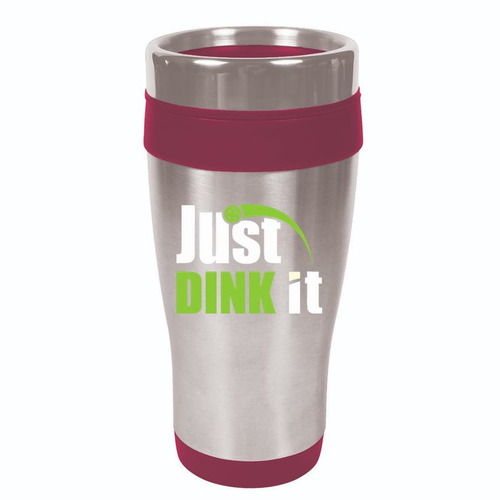 Just Dink It Pickleball Player Paddleball Lover 16oz Travel Tumbler