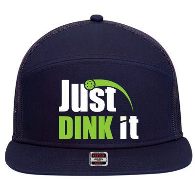 Just Dink It Pickleball Player Paddleball Lover 7 Panel Mesh Trucker Snapback Hat