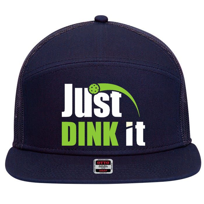 Just Dink It Pickleball Player Paddleball Lover 7 Panel Mesh Trucker Snapback Hat