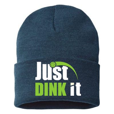 Just Dink It Pickleball Player Paddleball Lover Sustainable Knit Beanie