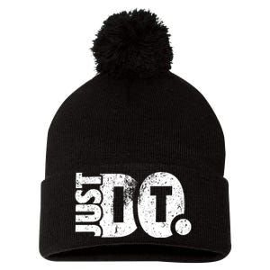 Just Do It Motivational Quotes Pom Pom 12in Knit Beanie