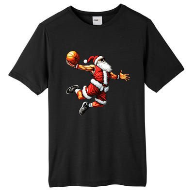 Just Dunk It Santa Claus Basketball Christmas Tree Ornats Funny Gift Tall Fusion ChromaSoft Performance T-Shirt