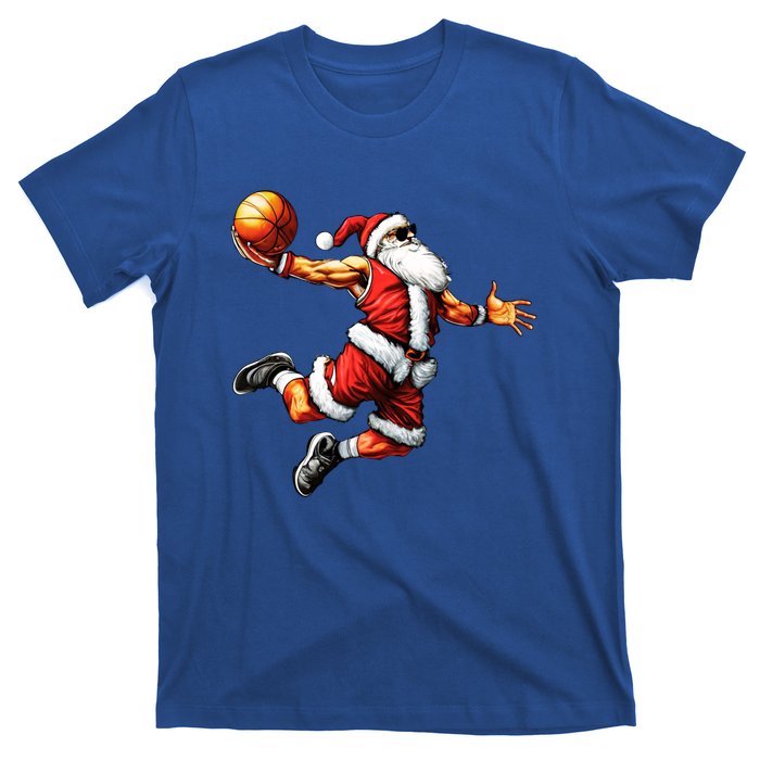 Just Dunk It Santa Claus Basketball Christmas Tree Ornats Funny Gift T-Shirt