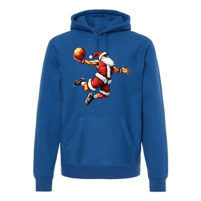 Just Dunk It Santa Claus Basketball Christmas Tree Ornats Funny Gift Premium Hoodie