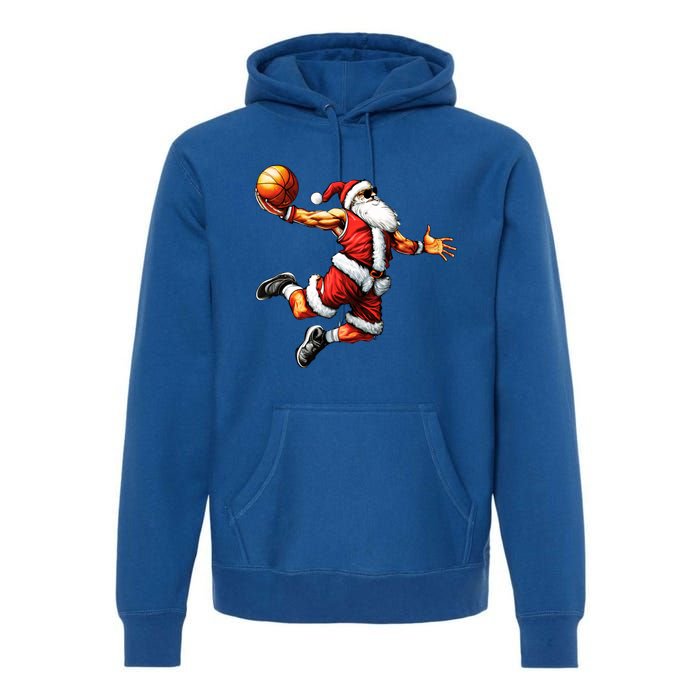 Just Dunk It Santa Claus Basketball Christmas Tree Ornats Funny Gift Premium Hoodie