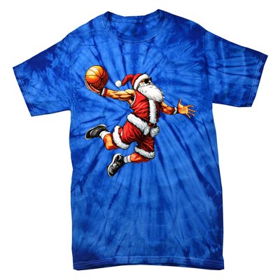 Just Dunk It Santa Claus Basketball Christmas Tree Ornats Funny Gift Tie-Dye T-Shirt