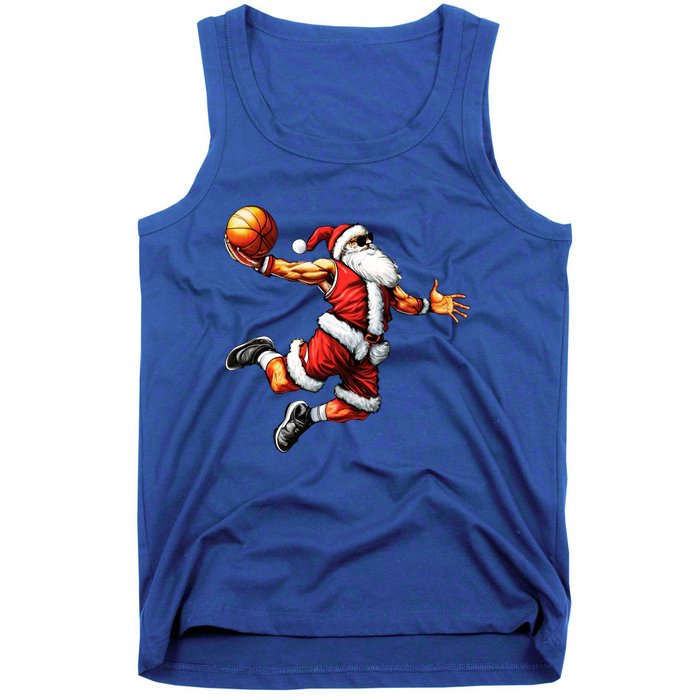 Just Dunk It Santa Claus Basketball Christmas Tree Ornats Funny Gift Tank Top