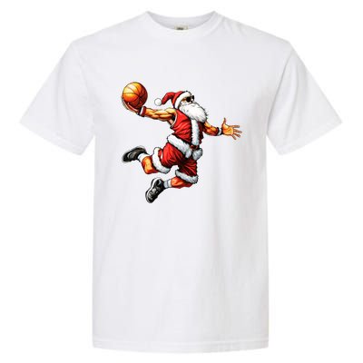 Just Dunk It Santa Claus Basketball Christmas Tree Ornats Funny Gift Garment-Dyed Heavyweight T-Shirt