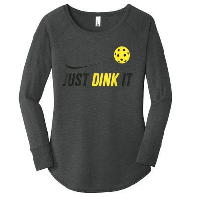 Just Dink It Funny Pickleball Shirt Women's Perfect Tri Tunic Long Sleeve Shirt