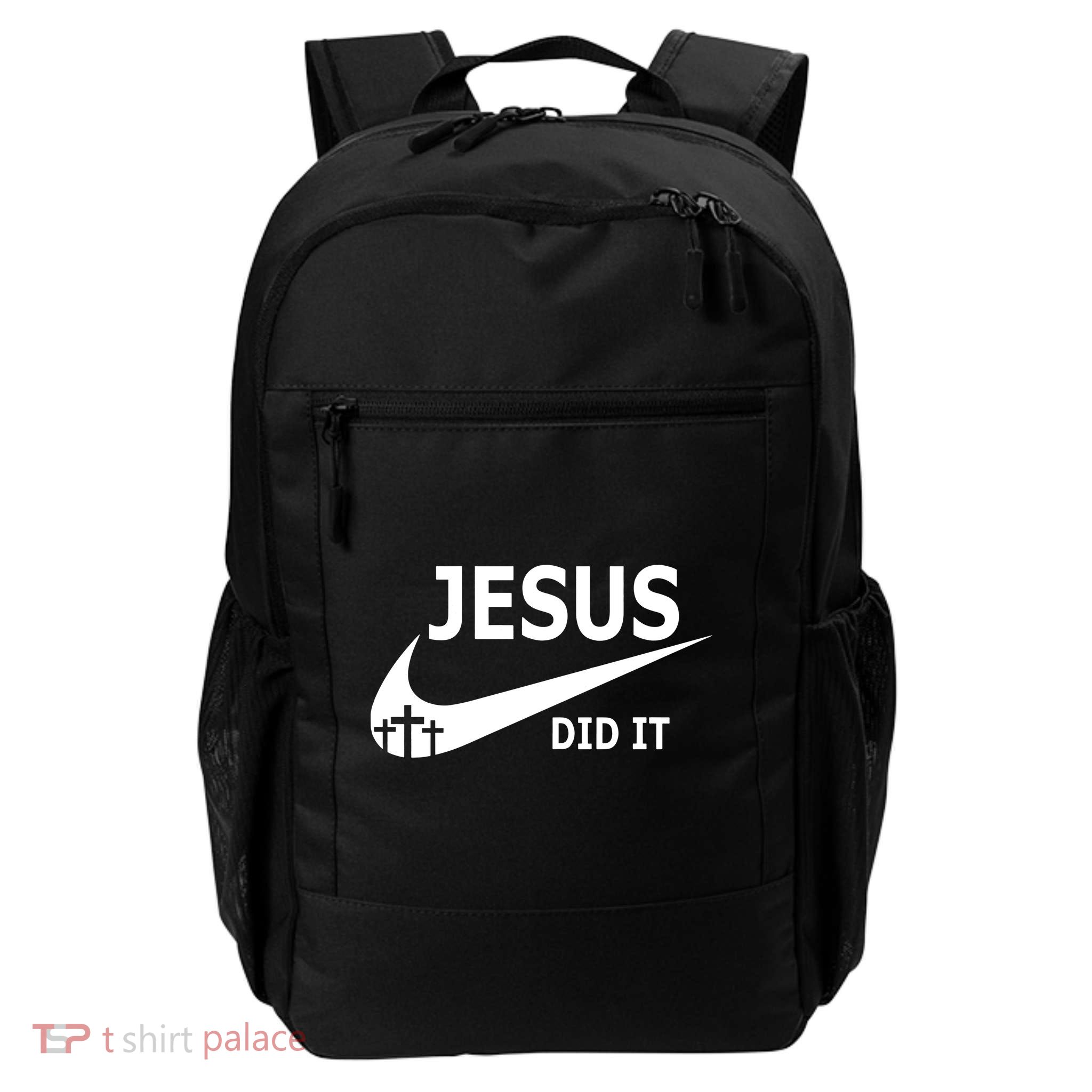 Jesus Did It My Savior Died For My Sins 3 Crosses Christian Catholic Daily Commute Backpack