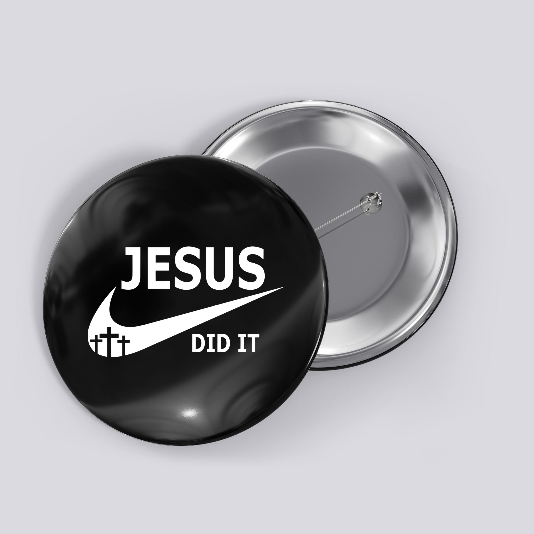 Jesus Did It My Savior Died For My Sins 3 Crosses Christian Catholic Button