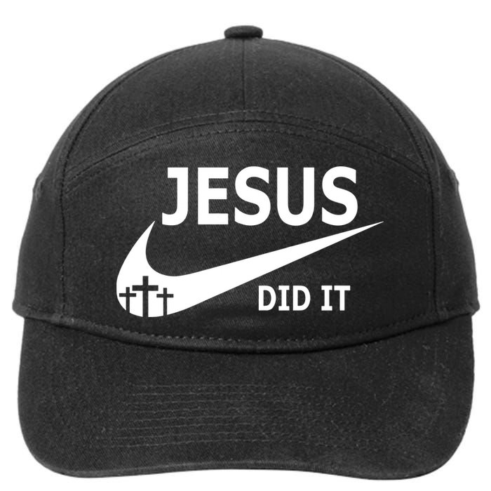 Jesus Did It My Savior Died For My Sins 3 Crosses Christian Catholic 7-Panel Snapback Hat