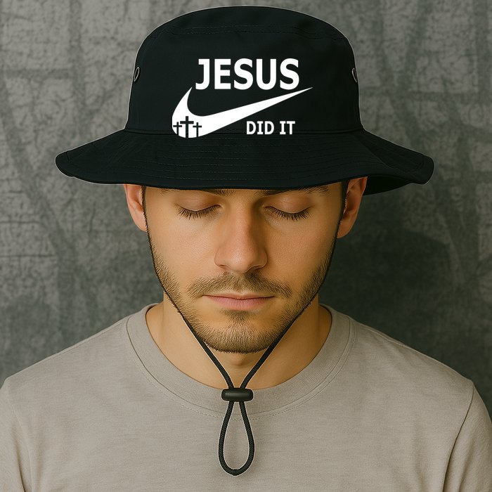 Jesus Did It My Savior Died For My Sins 3 Crosses Christian Catholic Bucket Hat