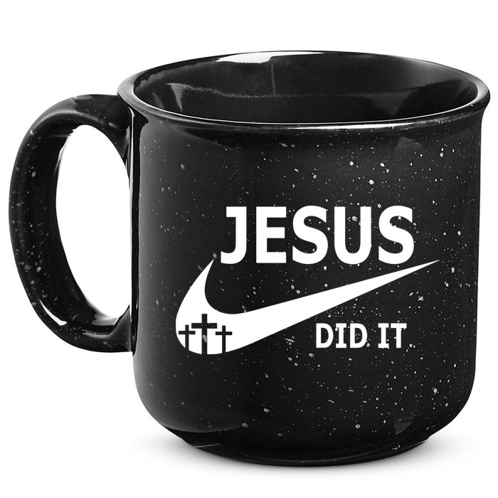 Jesus Did It My Savior Died For My Sins 3 Crosses Christian Catholic 15oz Campfire Ceramic Mug