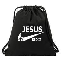 Jesus Did It My Savior Died For My Sins 3 Crosses Christian Catholic Drawstring Bag