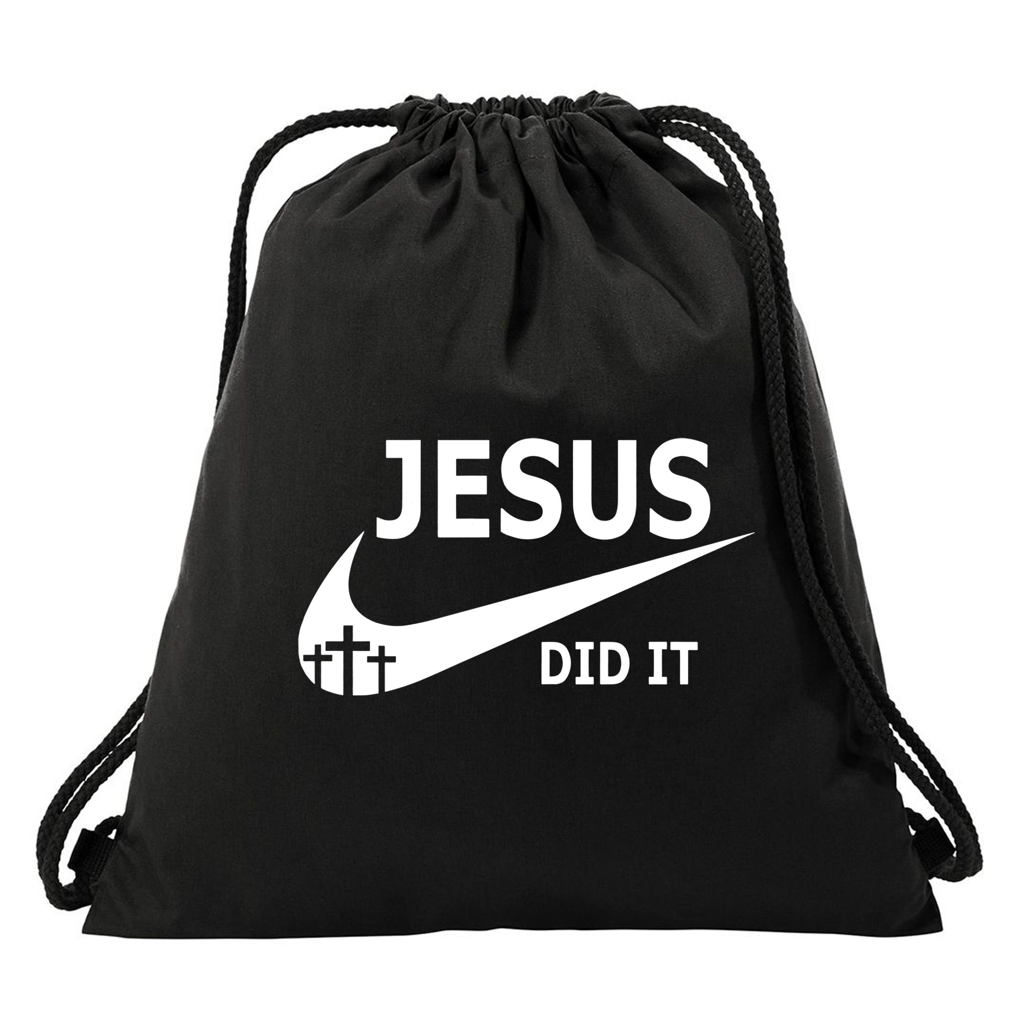 Jesus Did It My Savior Died For My Sins 3 Crosses Christian Catholic Drawstring Bag