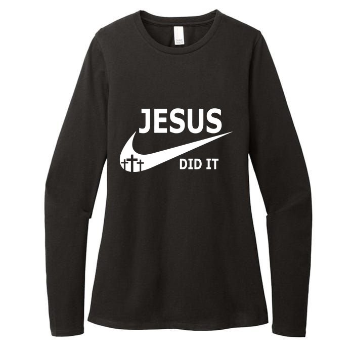 Jesus Did It My Savior Died For My Sins 3 Crosses Christian Catholic Womens CVC Long Sleeve Shirt