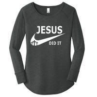 Jesus Did It My Savior Died For My Sins 3 Crosses Christian Catholic Women's Perfect Tri Tunic Long Sleeve Shirt