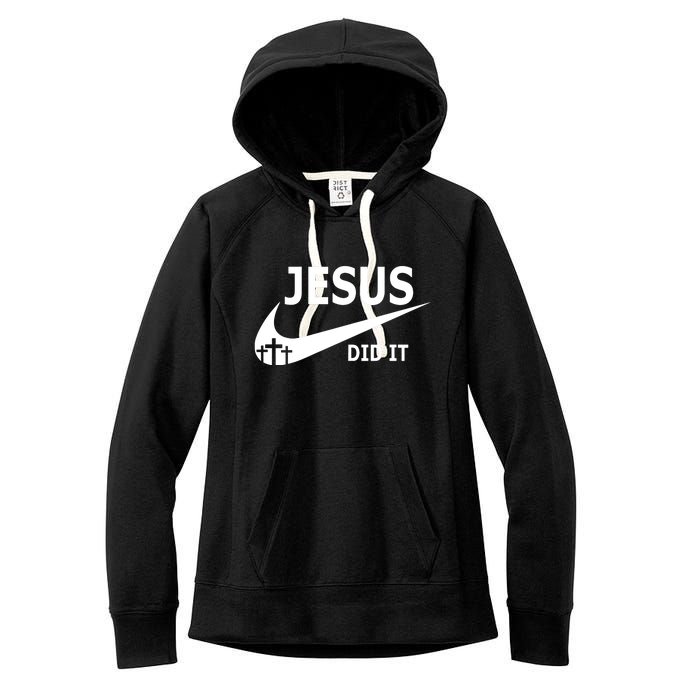 Jesus Did It My Savior Died For My Sins 3 Crosses Christian Catholic Women's Fleece Hoodie