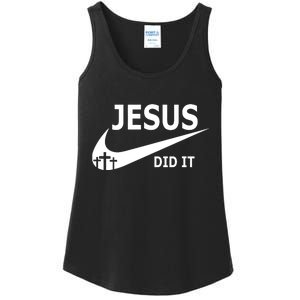 Jesus Did It My Savior Died For My Sins 3 Crosses Christian Catholic Ladies Essential Tank