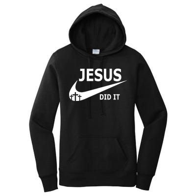 Jesus Did It My Savior Died For My Sins 3 Crosses Christian Catholic Women's Pullover Hoodie