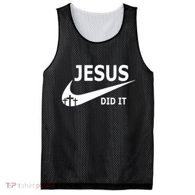 Jesus Did It My Savior Died For My Sins 3 Crosses Christian Catholic Mesh Reversible Basketball Jersey Tank