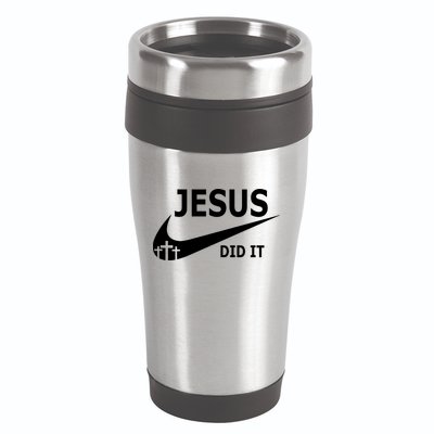 Jesus Did It My Savior Died For My Sins 3 Crosses Christian Catholic 16oz Travel Tumbler