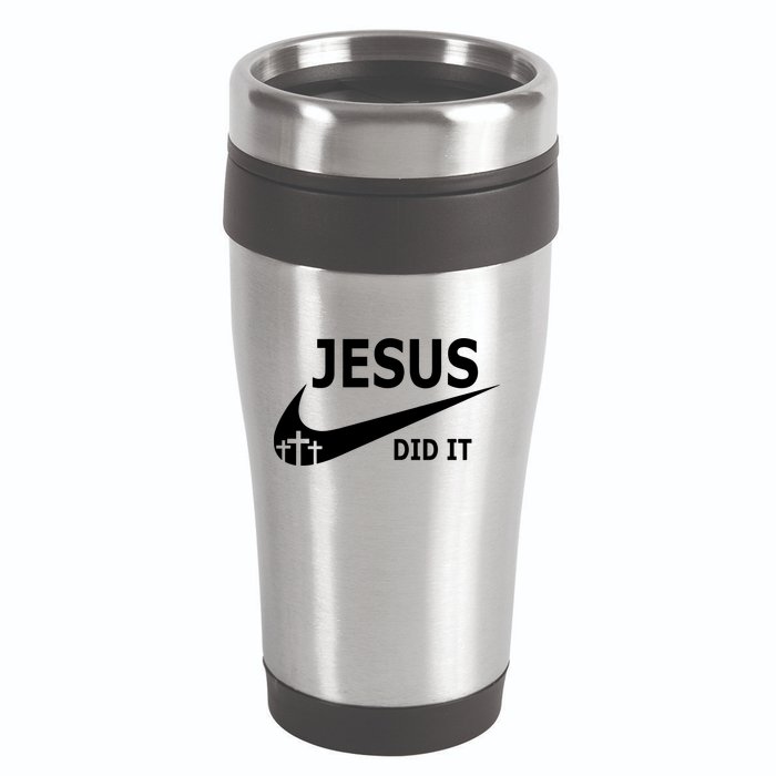 Jesus Did It My Savior Died For My Sins 3 Crosses Christian Catholic 16oz Travel Tumbler