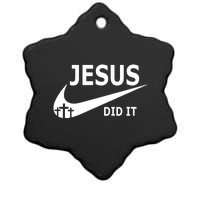 Jesus Did It My Savior Died For My Sins 3 Crosses Christian Catholic Ceramic Star Ornament