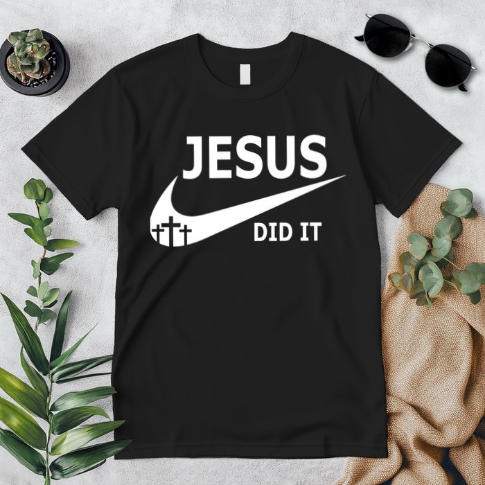 Jesus Did It My Savior Died For My Sins 3 Crosses Christian Catholic Premium T-Shirt
