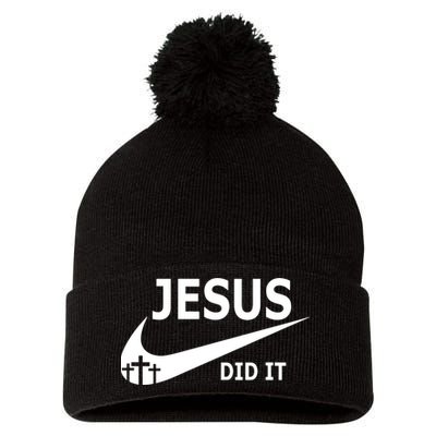 Jesus Did It My Savior Died For My Sins 3 Crosses Christian Catholic Pom Pom 12in Knit Beanie
