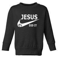 Jesus Did It My Savior Died For My Sins 3 Crosses Christian Catholic Toddler Sweatshirt