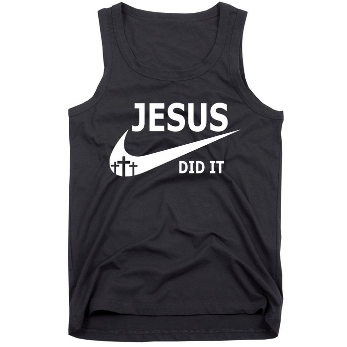 Jesus Did It My Savior Died For My Sins 3 Crosses Christian Catholic Tank Top