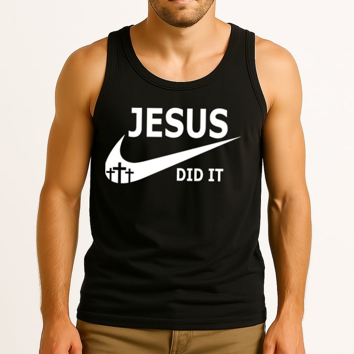Jesus Did It My Savior Died For My Sins 3 Crosses Christian Catholic Tank Top